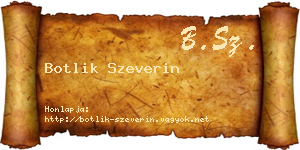 Botlik Szeverin névjegykártya